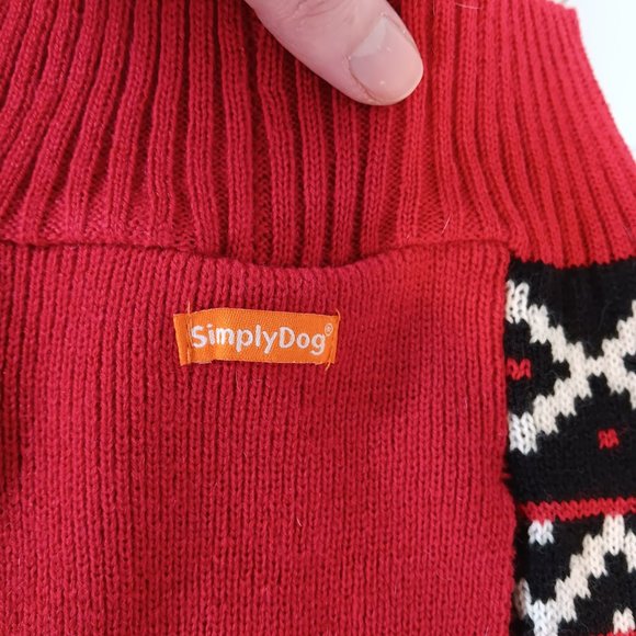 Simply Dog NWOT Knit Dog Sweater Pet Clothing Red Black White Size S Size M - Picture 4 of 16